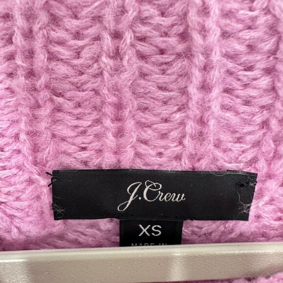 J. Crew Women's XS Sweater Pointelle Cable Knit Pink Alpaca Blend Mockneck - Picture 5 of 6